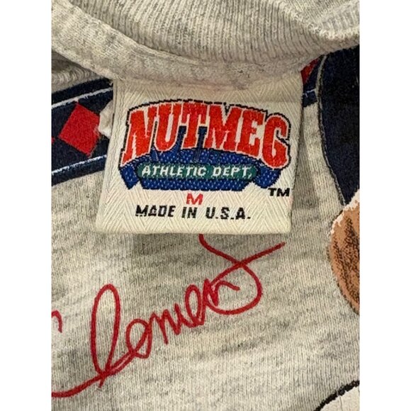 Vintage 1991 Nutmeg Boston Red Sox Roger Clemens Double Sided T-Shirt Medium - Picture 7 of 7